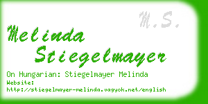 melinda stiegelmayer business card